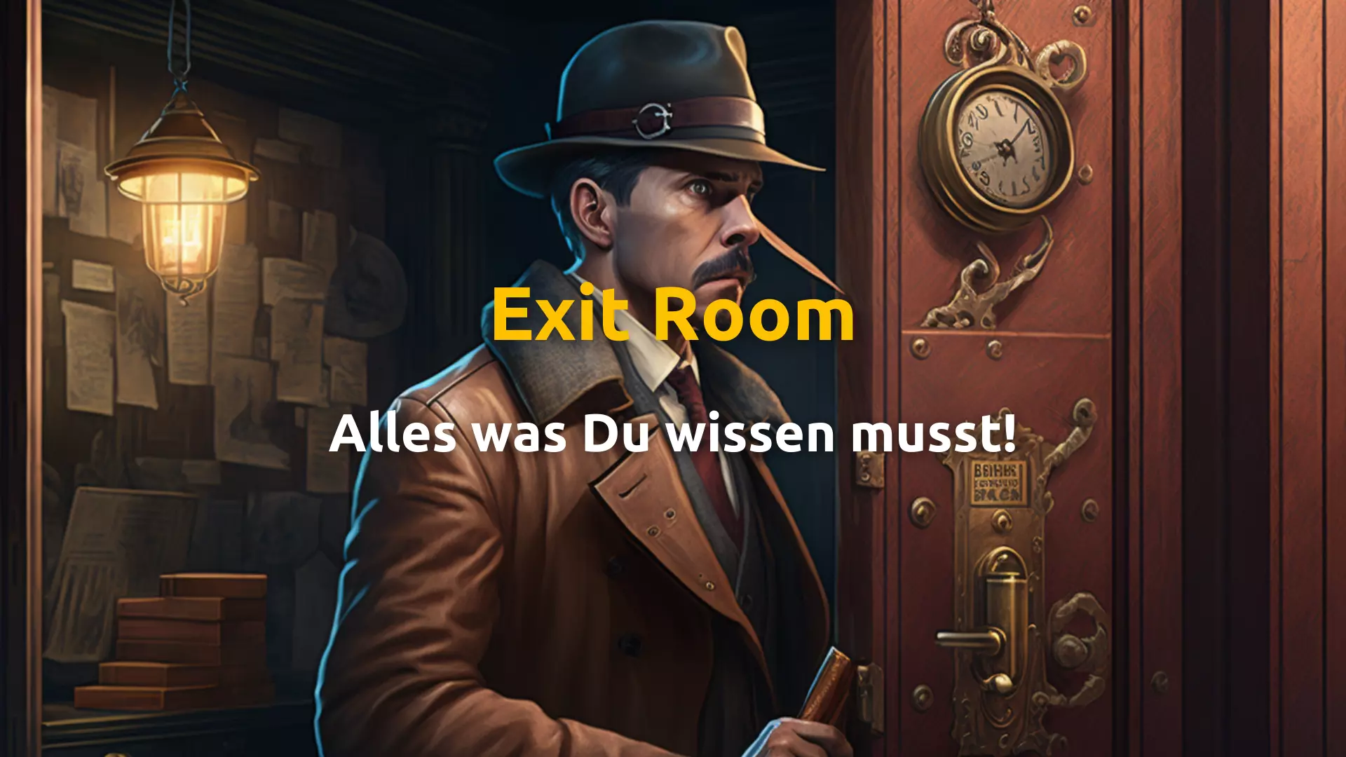 Exit Room Detektiv rätselt, um herauszufinden.