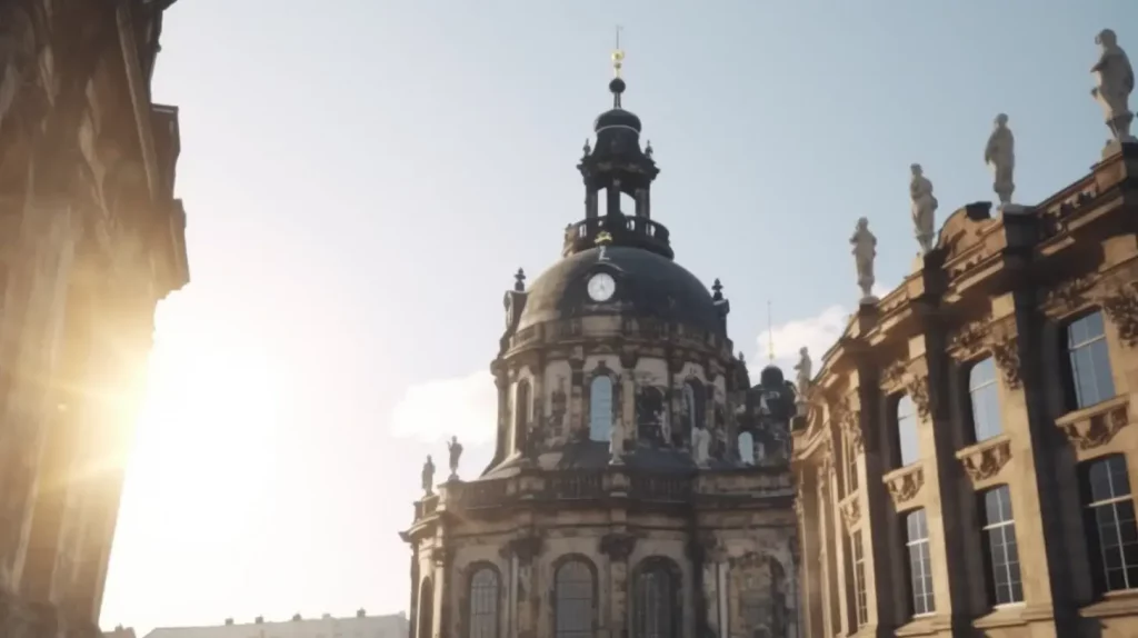 Hofkirche Dresden in der Altstadt beim Stadtrundgang